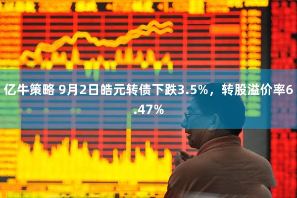 亿牛策略 9月2日皓元转债下跌3.5%，转股溢价率6.47%