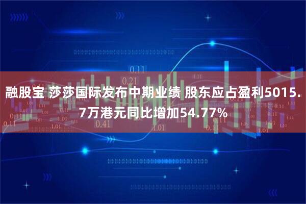 融股宝 莎莎国际发布中期业绩 股东应占盈利5015.7万港元同比增加54.77%