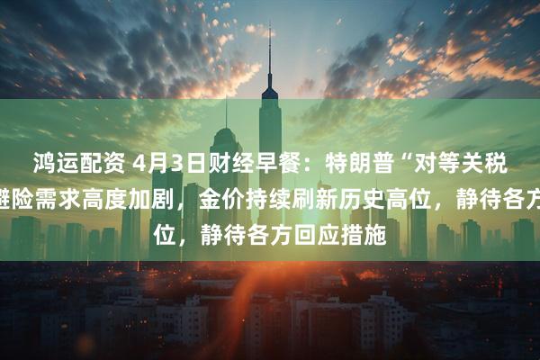 鸿运配资 4月3日财经早餐：特朗普“对等关税”公布！避险需求高度加剧，金价持续刷新历史高位，静待各方回应措施